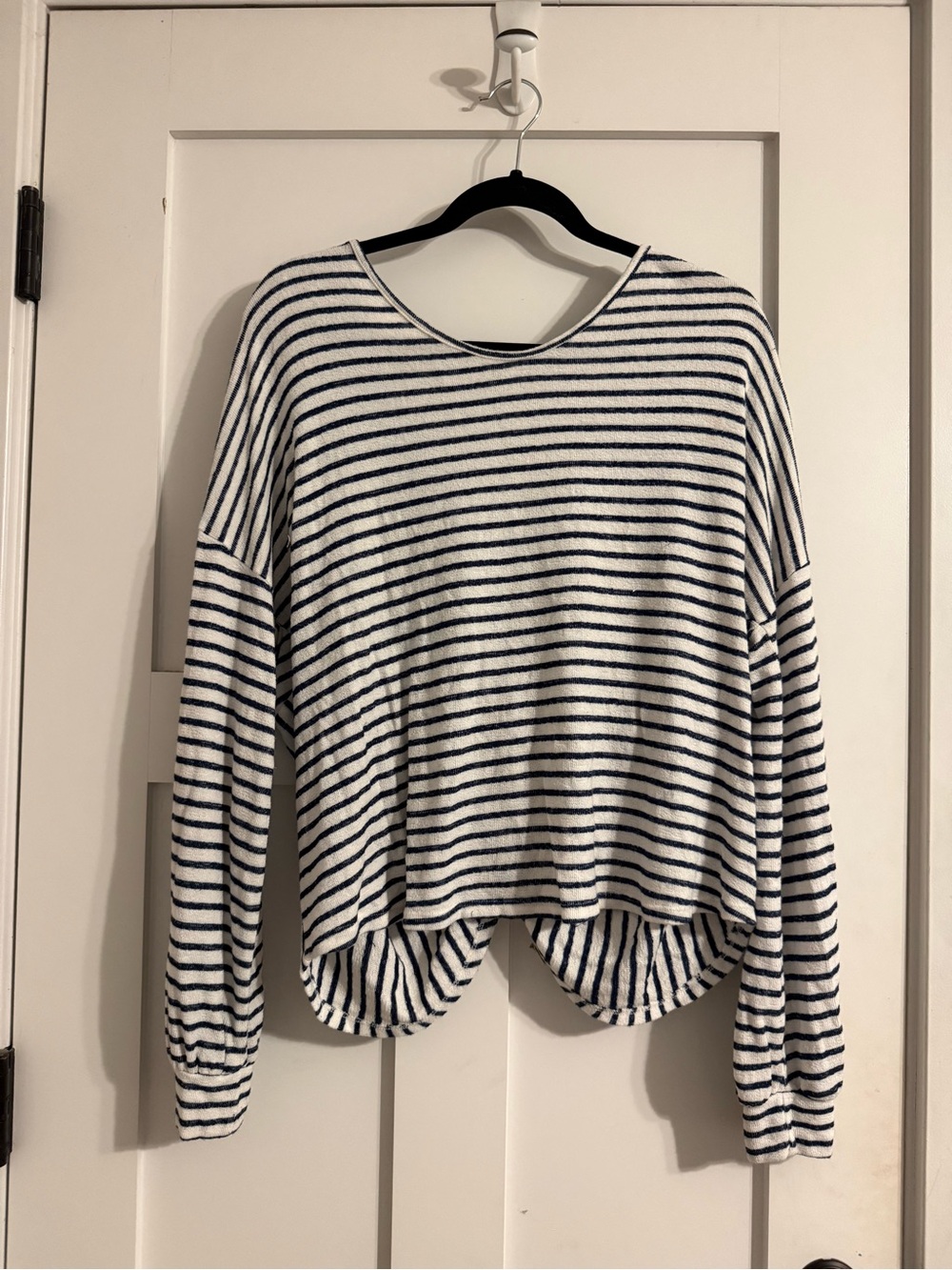 Cherish Navy and White Striped Knit Top
